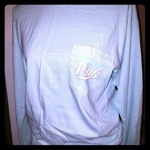 VS Pink/ Long sleeve acid wash tee